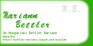 mariann bettler business card